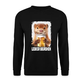 Delicious Beer Weasel - Unisex Sweatshirt - black - Front - Alina (178cm) & Michal (187cm)