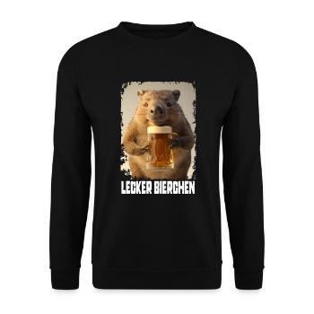 Delicious Beer Wombat - Unisex Sweatshirt - black - Front - Alina (178cm) & Michal (187cm)