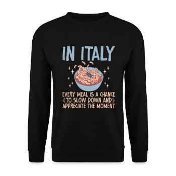 Italian Food Gifts - Unisex Sweatshirt - black - Front - Alina (178cm) & Michal (187cm)