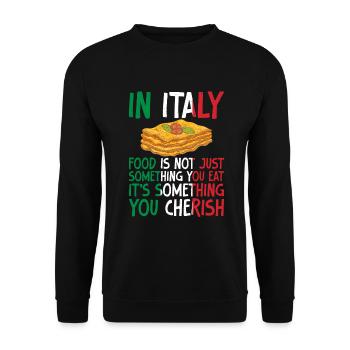 Italian Food Gifts - Unisex Sweatshirt - black - Front - Alina (178cm) & Michal (187cm)