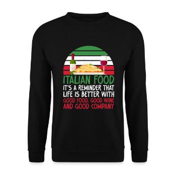 Italian Food Gifts - Unisex Pullover - Schwarz - Vorne - Alina (178cm) & Michal (187cm)