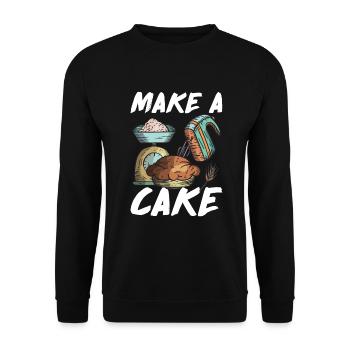 Cake Lover Cake Gift - Unisex Sweatshirt - black - Front - Alina (178cm) & Michal (187cm)