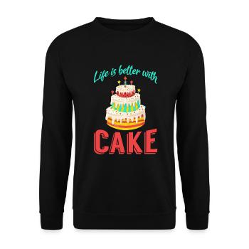 Cake Lover Cake Gift - Unisex Sweatshirt - black - Front - Alina (178cm) & Michal (187cm)