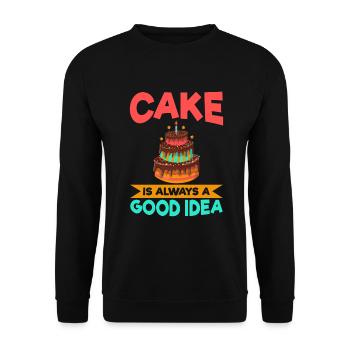 Cake Lover Cake Gift - Unisex Sweatshirt - black - Front - Alina (178cm) & Michal (187cm)