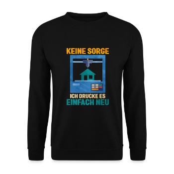 3D Printing - Unisex Sweatshirt - black - Front - Alina (178cm) & Michal (187cm)