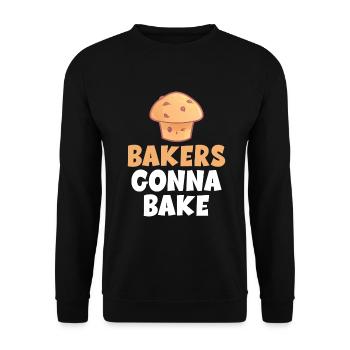 Cake Lover Cake Gift - Unisex Sweatshirt - black - Front - Alina (178cm) & Michal (187cm)