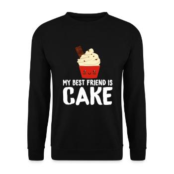 Cake Lover Cake Gift - Unisex Sweatshirt - black - Front - Alina (178cm) & Michal (187cm)