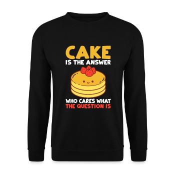 Cake Lover Cake Gift - Unisex Sweatshirt - black - Front - Alina (178cm) & Michal (187cm)