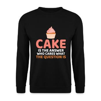Cake Lover Cake Gift - Unisex Sweatshirt - black - Front - Alina (178cm) & Michal (187cm)