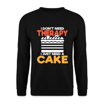 Cake Lover Cake Gift - Unisex Sweatshirt - black - Front - Alina (178cm) & Michal (187cm)