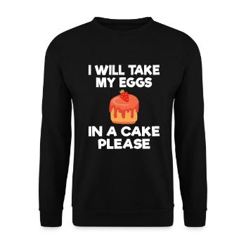 Cake Lover Cake Gift - Unisex Sweatshirt - black - Front - Alina (178cm) & Michal (187cm)