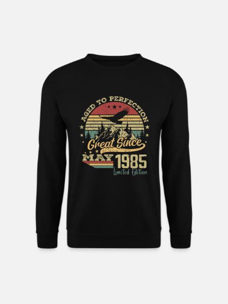 39 Jahre alt Aged to Perfection geboren im Mai 1985 - Unisex Pullover - Schwarz