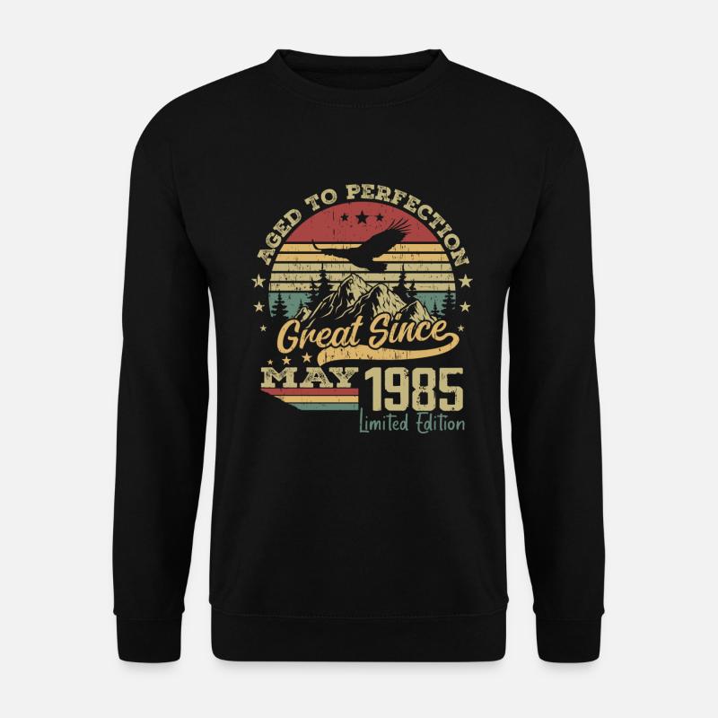39 Jahre alt Aged to Perfection geboren im Mai 1985 - Unisex Pullover - Schwarz