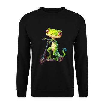 Gecko Roller - Unisex Pullover - Schwarz - Vorne - Alina (178cm) & Michal (187cm)