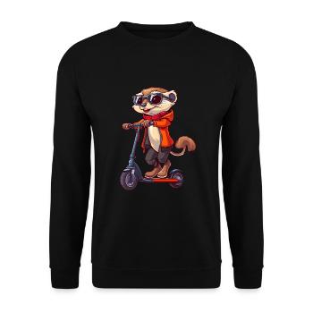 Meerkat Scooter - Unisex Sweatshirt - black - Front - Alina (178cm) & Michal (187cm)