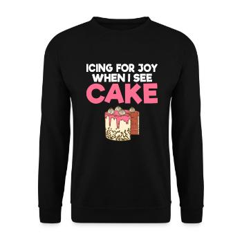 Cake Lover Cake Gift - Unisex Sweatshirt - black - Front - Alina (178cm) & Michal (187cm)