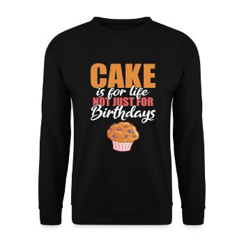 Cake Lover Cake Gift - Unisex Sweatshirt - black - Front - Alina (178cm) & Michal (187cm)