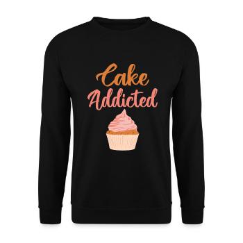 Cake Lover Cake Gift - Unisex Sweatshirt - black - Front - Alina (178cm) & Michal (187cm)