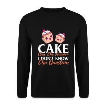 Cake Lover Cake Gift - Unisex Sweatshirt - black - Front - Alina (178cm) & Michal (187cm)