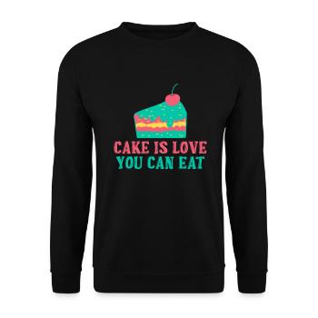 Cake Lover Cake Gift - Unisex Sweatshirt - black - Front - Alina (178cm) & Michal (187cm)