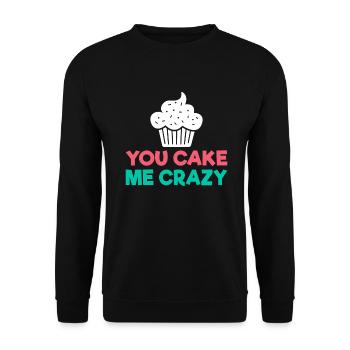 Cake Lover Cake Gift - Unisex Sweatshirt - black - Front - Alina (178cm) & Michal (187cm)