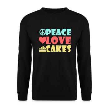Cake Lover Cake Gift - Unisex Sweatshirt - black - Front - Alina (178cm) & Michal (187cm)