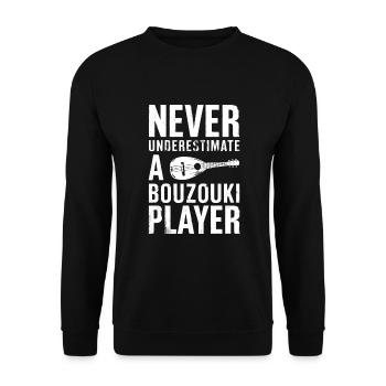 Bouzouki Instrument Gift - Unisex Sweatshirt - black - Front - Alina (178cm) & Michal (187cm)