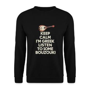 Bouzouki Instrument Gift - Unisex Sweatshirt - black - Front - Alina (178cm) & Michal (187cm)