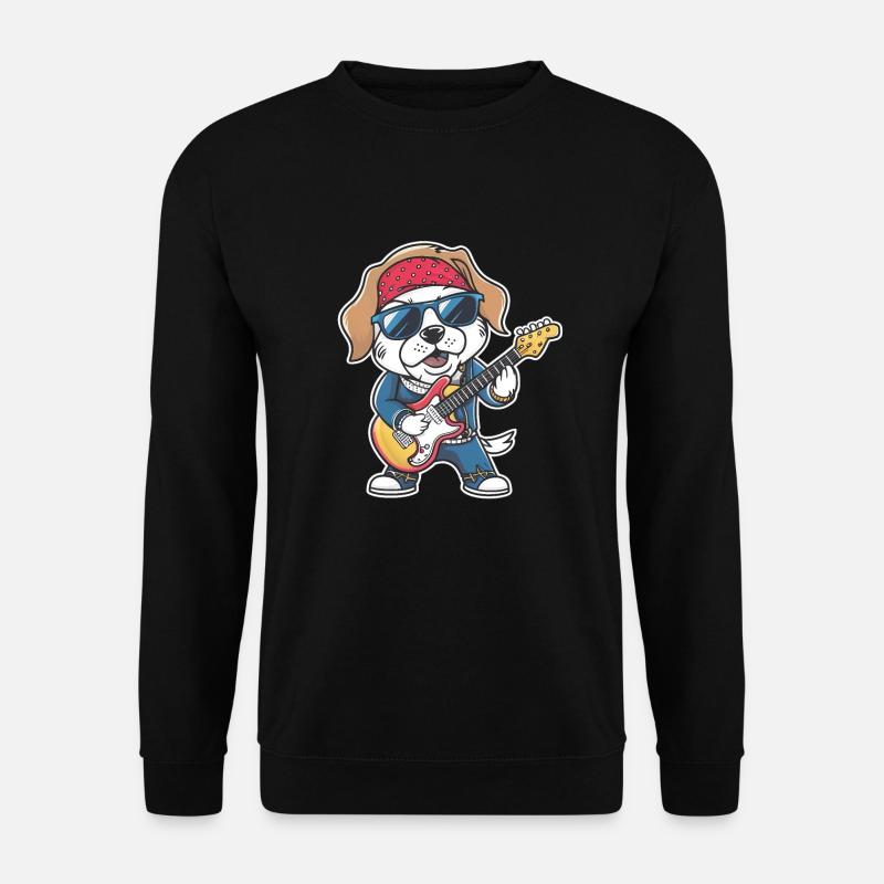 Sloth Playing Guitar Gift - Unisex Sweatshirt - black