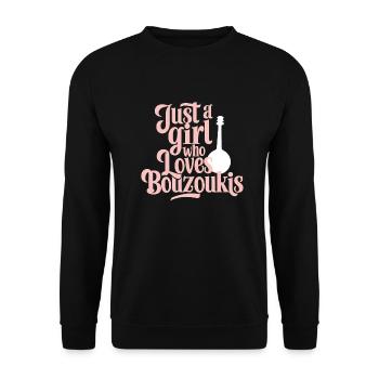 Bouzouki Instrument Gift - Unisex Sweatshirt - black - Front - Alina (178cm) & Michal (187cm)