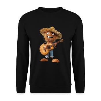 Guitare Noix de - Sweat-shirt Unisexe - noir - Devant - Alina (178cm) & Michal (187cm)