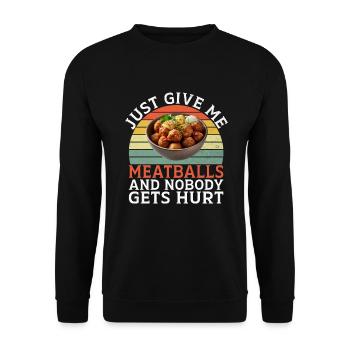 Meatball Lovers Gifts - Unisex Sweatshirt - black - Front - Alina (178cm) & Michal (187cm)