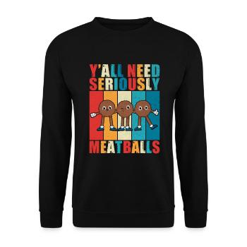 Meatball Lovers Gifts - Unisex Sweatshirt - black - Front - Alina (178cm) & Michal (187cm)