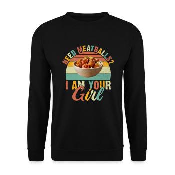 Meatball Lovers Gifts - Unisex Sweatshirt - black - Front - Alina (178cm) & Michal (187cm)