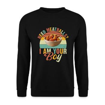 Meatball Lovers Gifts - Unisex Pullover - Schwarz - Vorne - Alina (178cm) & Michal (187cm)