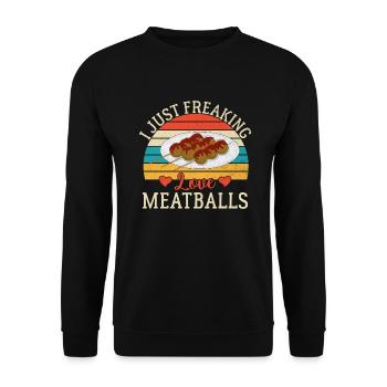 Cadeaux pour les amateurs de boulettes de viande - Sweat-shirt Unisexe - noir - Devant - Alina (178cm) & Michal (187cm)