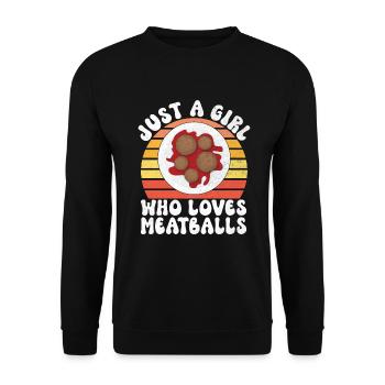 Meatball Lovers Gifts - Unisex Sweatshirt - black - Front - Alina (178cm) & Michal (187cm)