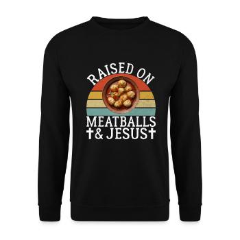 Meatball Lovers Gifts - Unisex Pullover - Schwarz - Vorne - Alina (178cm) & Michal (187cm)