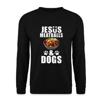 Meatball Lovers Gifts - Unisex Pullover - Schwarz - Vorne - Alina (178cm) & Michal (187cm)