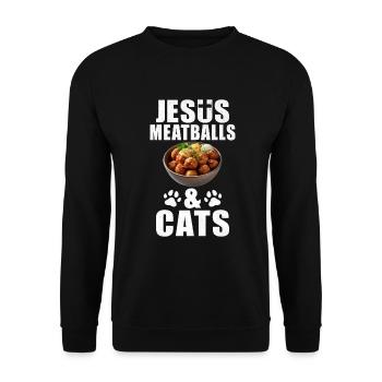 Meatball Lovers Gifts - Unisex Pullover - Schwarz - Vorne - Alina (178cm) & Michal (187cm)