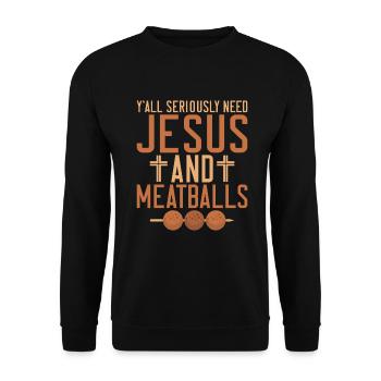 Cadeaux pour les amateurs de boulettes de viande - Sweat-shirt Unisexe - noir - Devant - Alina (178cm) & Michal (187cm)