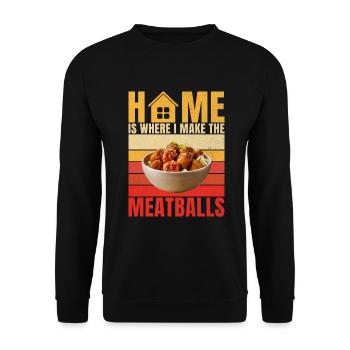 Meatball Lovers Gifts - Unisex Sweatshirt - black - Front - Alina (178cm) & Michal (187cm)
