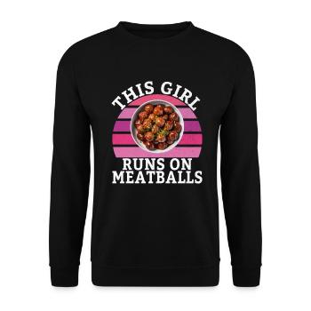 Meatball Lovers Gifts - Unisex Sweatshirt - black - Front - Alina (178cm) & Michal (187cm)