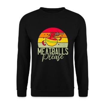 Meatball Lovers Gifts - Unisex Sweatshirt - black - Front - Alina (178cm) & Michal (187cm)