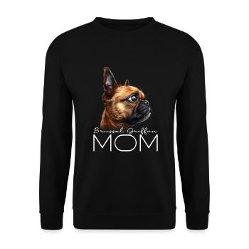 Brussels Griffon Mom - Unisex Sweatshirt - black - Front - Alina (178cm) & Michal (187cm)