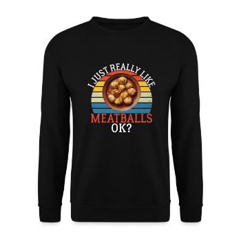Meatball Lovers Gifts - Unisex Pullover - Schwarz - Vorne - Alina (178cm) & Michal (187cm)