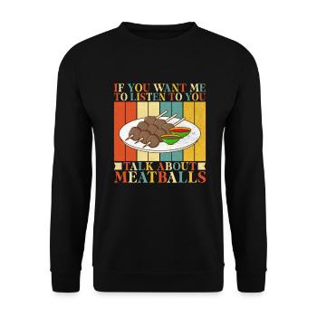 Meatball Lovers Gifts - Unisex Pullover - Schwarz - Vorne - Alina (178cm) & Michal (187cm)