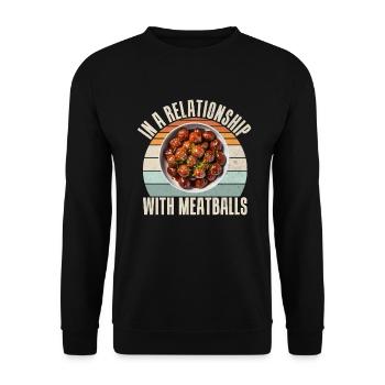 Meatball Lovers Gifts - Unisex Pullover - Schwarz - Vorne - Alina (178cm) & Michal (187cm)