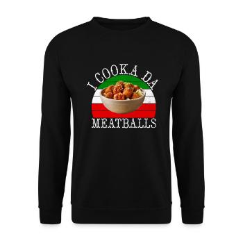 Meatball Lovers Gifts - Unisex Pullover - Schwarz - Vorne - Alina (178cm) & Michal (187cm)