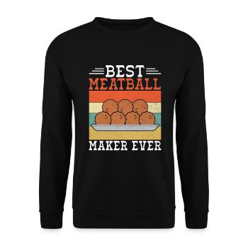 Meatball Lovers Gifts - Unisex Sweatshirt - black - Front - Alina (178cm) & Michal (187cm)